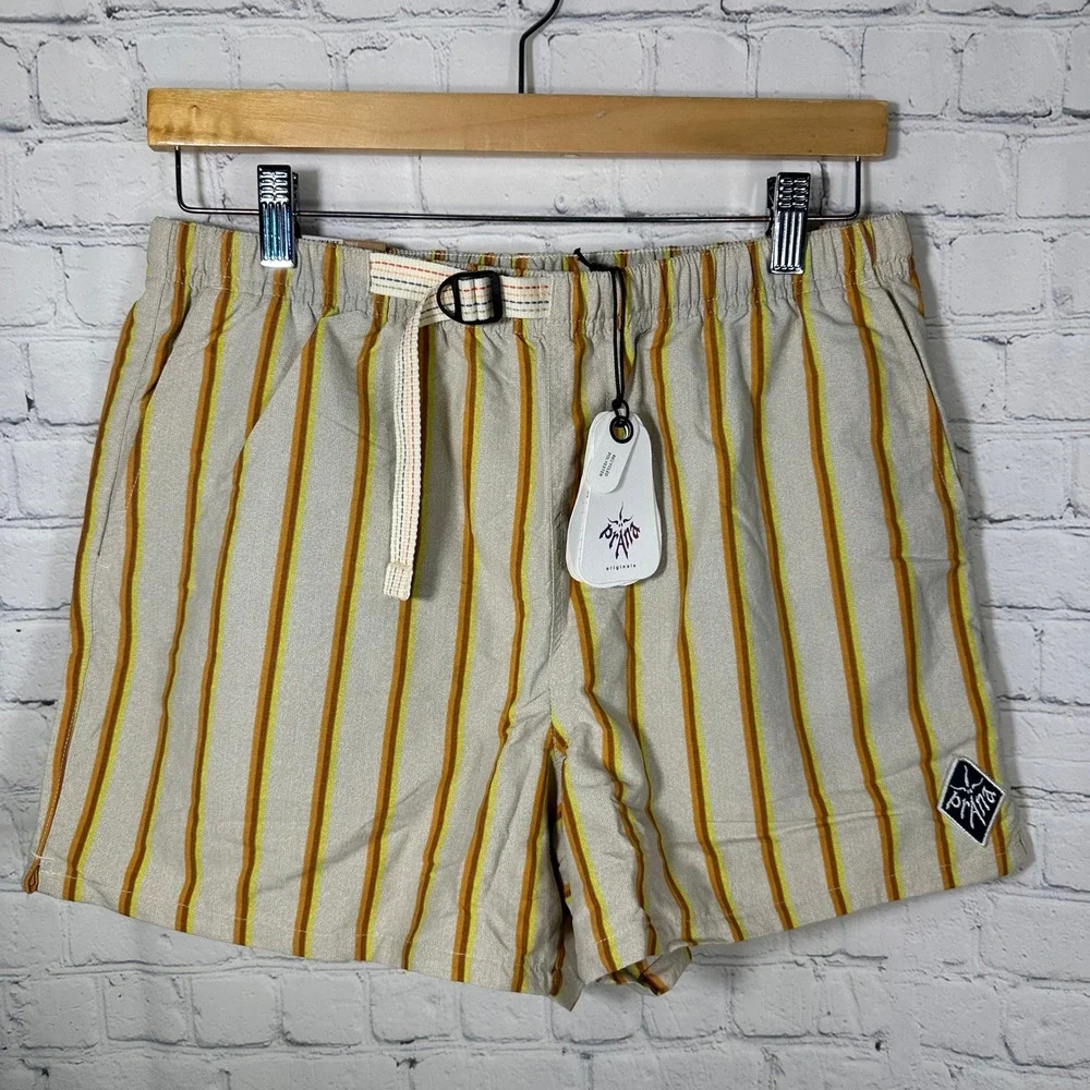 Prana Indio Heritage Shorts Mens Small Yarrow Striped Relaxed Fit 4in Inseam NWT - Picture 1 of 11